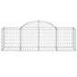 Cestos gabião arqueados 3 pcs 200x50x60/80 cm ferro galvanizado