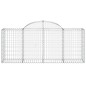 Cestos gabião arqueados 3 pcs 200x50x80/100cm ferro galvanizado