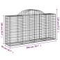 Cestos gabião arqueados 3pcs 200x50x100/120cm ferro galvanizado