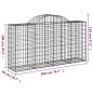 Cestos gabião arqueados 5pcs 200x50x100/120cm ferro galvanizado