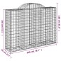 Cestos gabião arqueados 3pcs 200x50x140/160cm ferro galvanizado