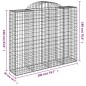 Cestos gabião arqueados 15 pcs 200x50x160/180 ferro galvanizado