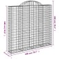 Cestos gabião arqueados 2pcs 200x50x180/200cm ferro galvanizado