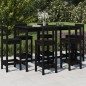 7 pcs conjunto de bar para jardim pinho maciço preto