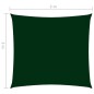 Para-sol estilo vela tecido oxford quadrado 3x3 m verde-escuro