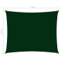 Para-sol vela tecido oxford retangular 3,5x5 m verde-escuro