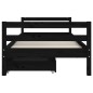 Estrutura cama infantil c/ gavetas 90x190 cm pinho maciço preto