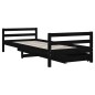 Estrutura cama infantil c/ gavetas 90x190 cm pinho maciço preto