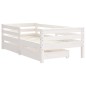 Estrutura cama infantil c/ gavetas 70x140cm pinho maciço branco