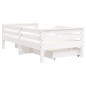 Estrutura cama infantil c/ gavetas 70x140cm pinho maciço branco