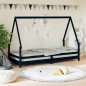 Estrutura de cama infantil 80x200 cm pinho maciço preto