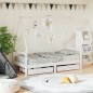 Estrutura cama infantil c/ gavetas 80x160cm pinho maciço branco