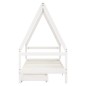 Estrutura cama infantil c/ gavetas 80x160cm pinho maciço branco