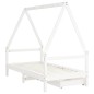 Estrutura cama infantil c/ gavetas 80x160cm pinho maciço branco