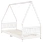 Estrutura de cama infantil 80x200 cm pinho maciço branco