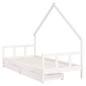 Estrutura cama infantil c/ gavetas 90x190cm pinho maciço branco