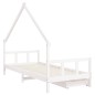 Estrutura cama infantil c/ gavetas 90x190cm pinho maciço branco