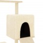 Árvore para gatos c/ postes arranhadores sisal 130,5 cm creme