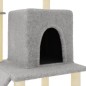 Árvore p/ gatos c/ postes arranhadores sisal 96,5cm cinza-claro