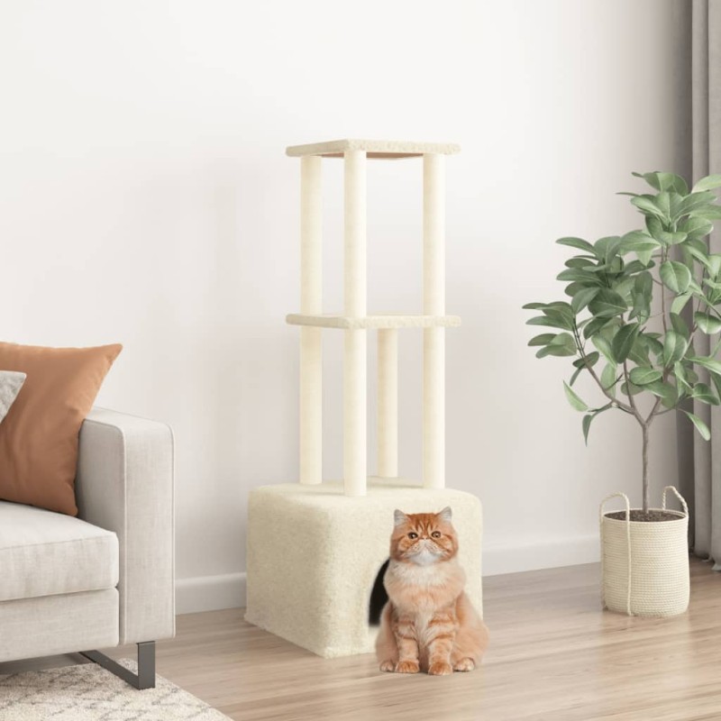 Árvore para gatos c/ postes arranhadores sisal 133,5 cm creme-Móveis para gatos-Home Retail