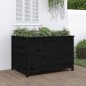 Canteiro elevado de jardim 119,5x82,5x78 cm pinho maciço preto