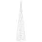 Cone iluminação Natal 60 luzes LED 120cm acrílico branco quente