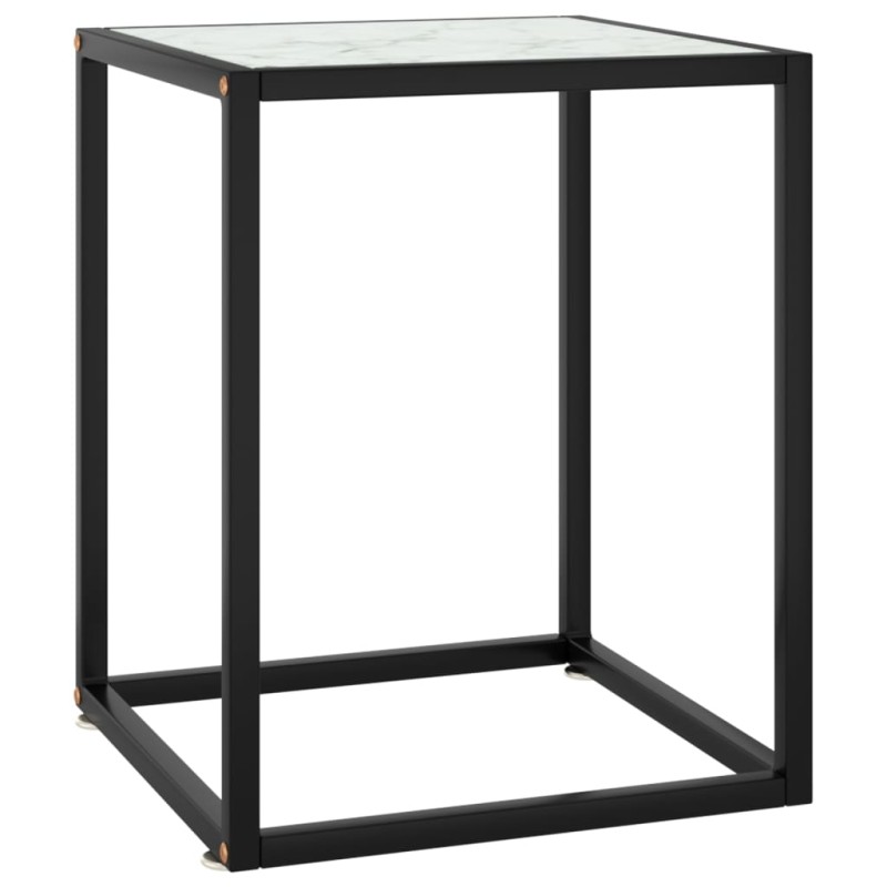 Mesa de centro 40x40x50 cm preto com vidro marmorizado branco-Mesas de centro-Home Retail