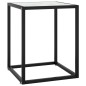 Mesa de centro 40x40x50 cm preto com vidro marmorizado branco