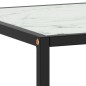 Mesa de centro 40x40x50 cm preto com vidro marmorizado branco