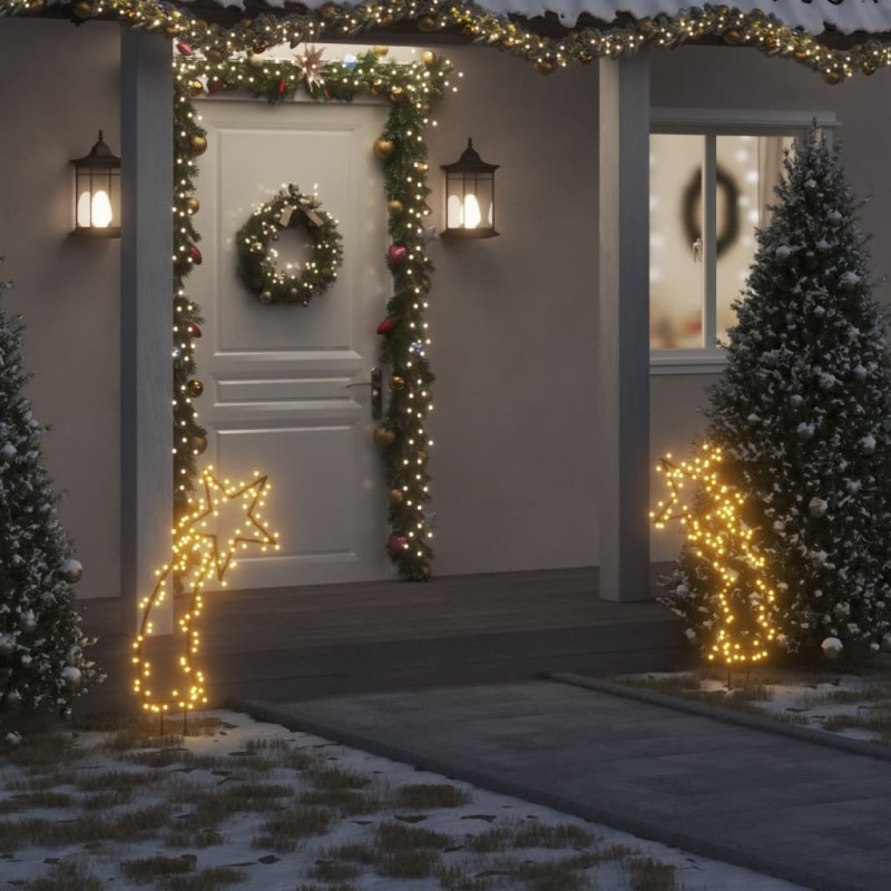 Decoração de Natal meteoro c/ luz e estacas 115 luzes LED 85 cm-Luzes de Natal-Home Retail