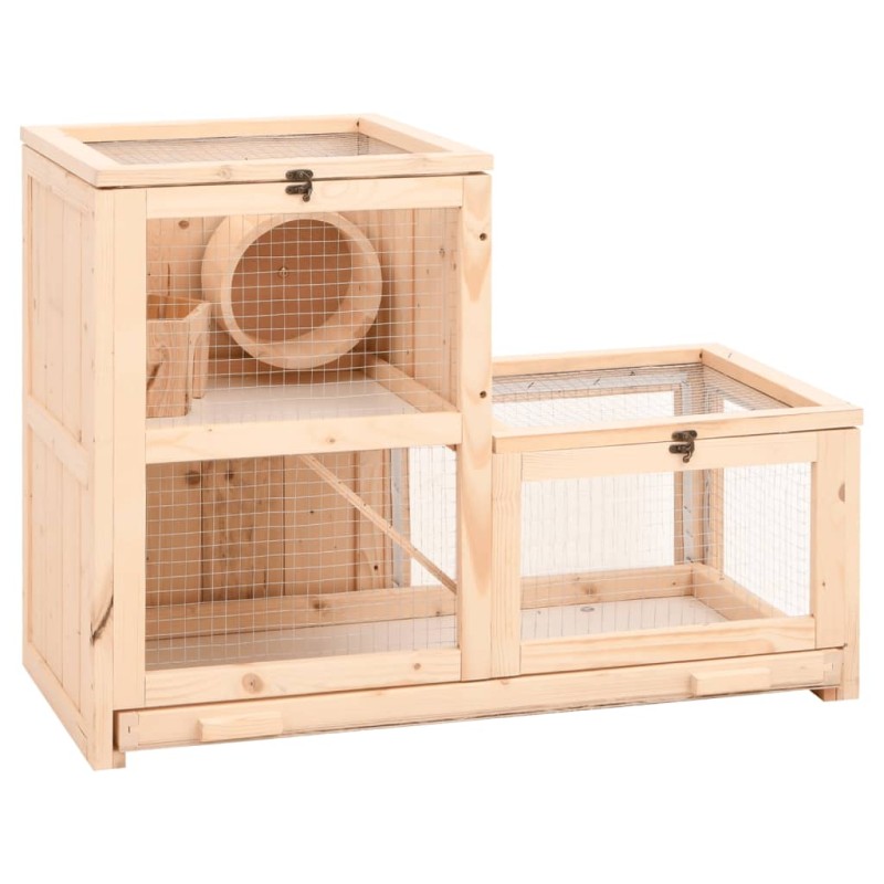 Gaiola para hamster 81x40x60 cm madeira de abeto maciça-Casotas e gaiolas para animais pequenos-Home Retail