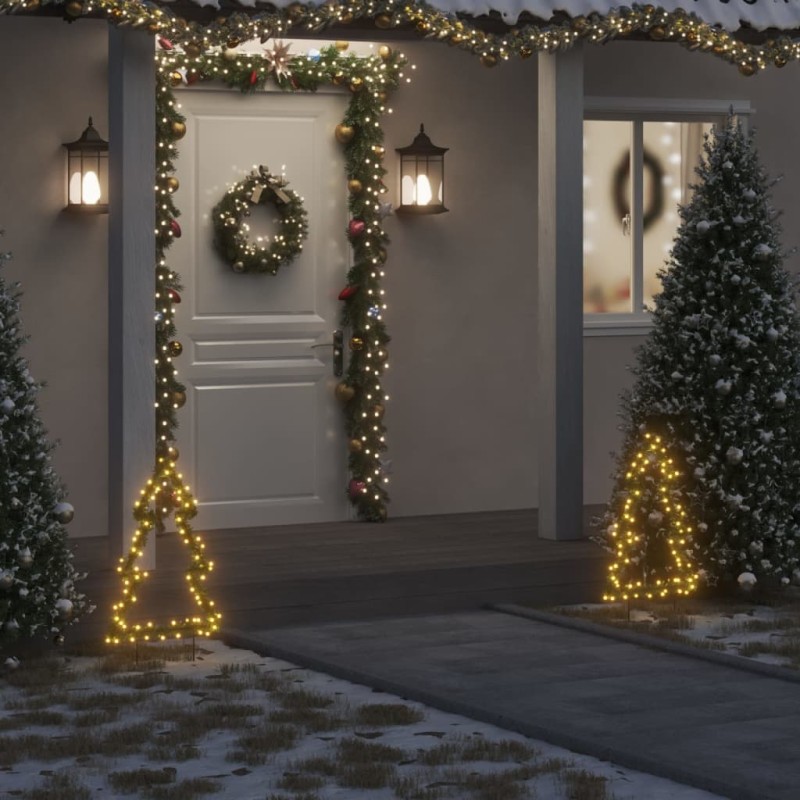 Decoração árvore de Natal c/ luz e estacas 80 luzes LED 60 cm-Luzes de Natal-Home Retail