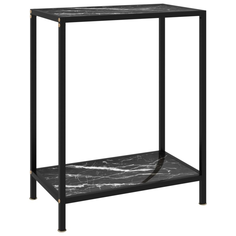 Mesa consola 60x35x75 cm vidro temperado preto-Mesas de apoio-Home Retail