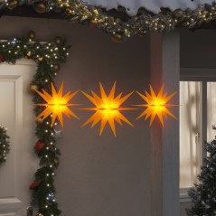 Luzes de Natal com LEDs 3 pcs dobrável amarelo