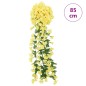 Grinaldas de flores artificiais 3 pcs 85 cm amarelo