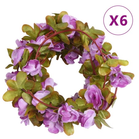 Grinaldas de flores artificiais 6 pcs 250 cm roxo claro