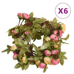 Grinaldas de flores artificiais 6 pcs 215 cm rosa