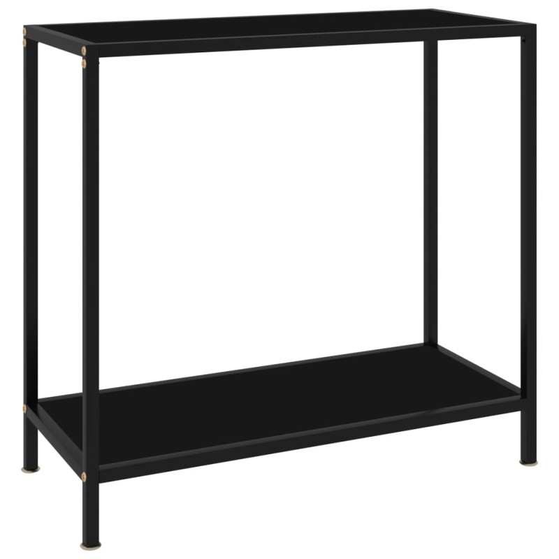 Mesa consola 80x35x75 cm vidro temperado preto-Mesas de apoio-Home Retail