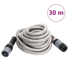 Mangueira jardim c/ pulverizador 0,6" 30 m aço inox. prateado