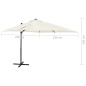 Guarda-sol cantilever c/ poste e luzes LED 250 cm areia