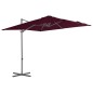 Guarda-sol cantilever com poste de aço 250x250 cm bordô