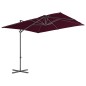 Guarda-sol cantilever com poste de aço 250x250 cm bordô