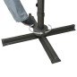 Guarda-sol cantilever c/ poste e luzes LED 300 cm preto