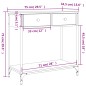 Mesa consola 75x34,5x75 cm derivados madeira carvalho castanho