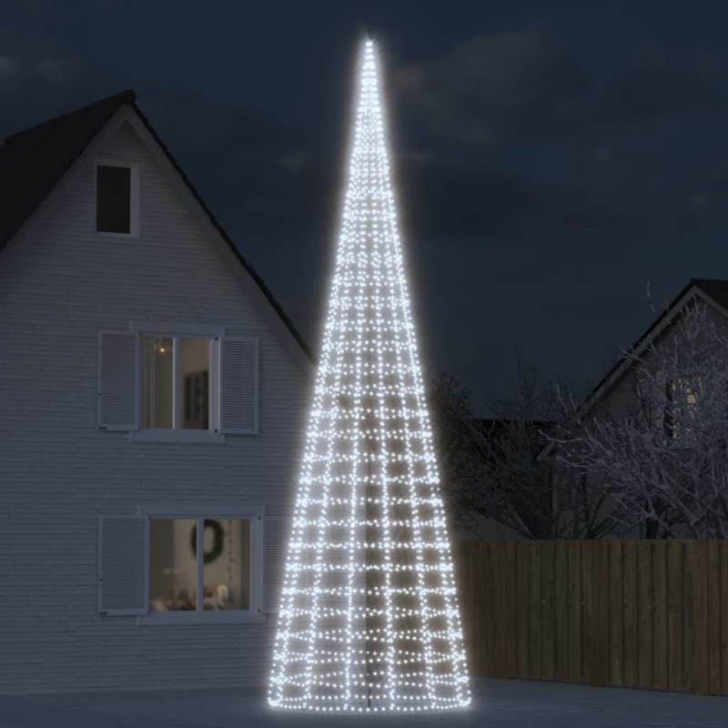 Iluminação árvore Natal em mastro 3000 LEDs 800 cm branco frio-Luzes de Natal-Home Retail