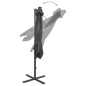 Guarda-sol cantilever c/ poste e luzes LED 250 cm antracite