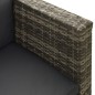 4 pcs conjunto lounge de jardim c/ almofadões vime PE cinzento