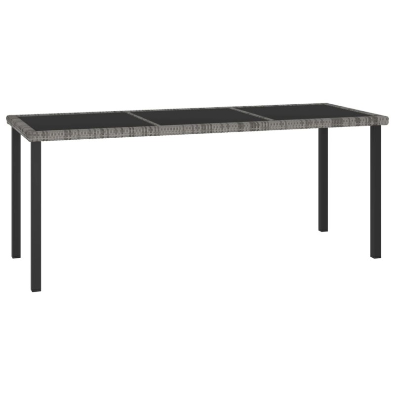 Mesa de jantar para jardim 180x70x73 cm vime PE cinzento-Mesas de jardim-Home Retail