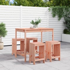 5 pcs conjunto de bar para jardim madeira de douglas maciça