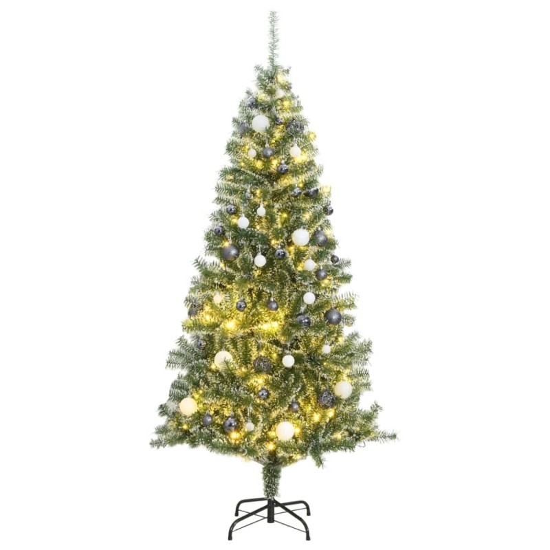 Árvore Natal artificial c/ 300 luzes LED, bolas e neve 240 cm-Árvores de Natal-Home Retail